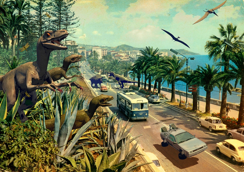 Illustration for article titled These Vintage Postcards Were Invaded By Aliens